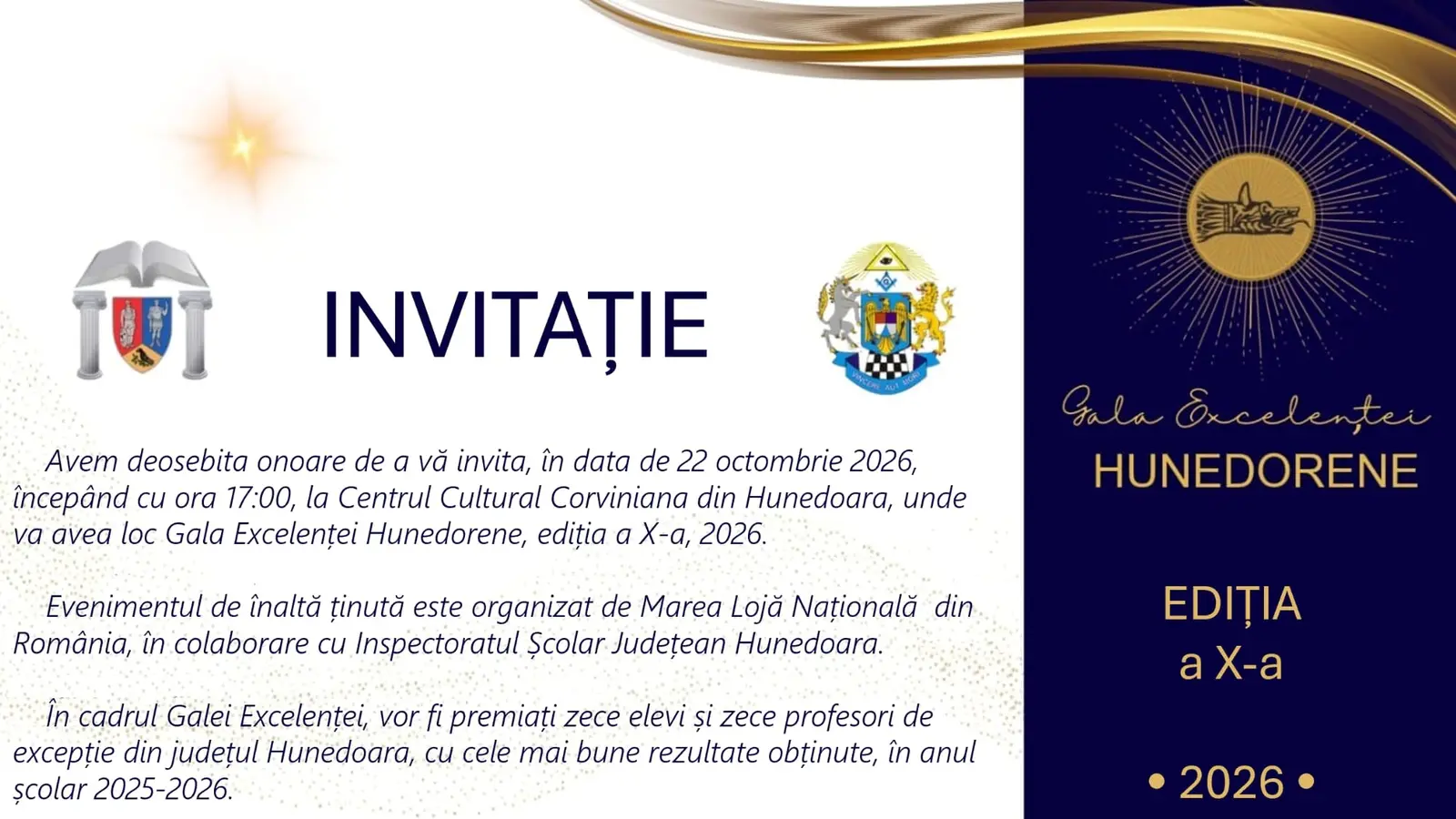 Premii masonice în educația hunedoreană: a X-a ediție a Galei Excelenței